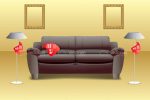 Living Room Furniture with Red Tags